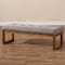 Baxton Studio Caramay Grey Upholstered Walnut Brown Finished Wood Bench 147-8194 - alternate 5